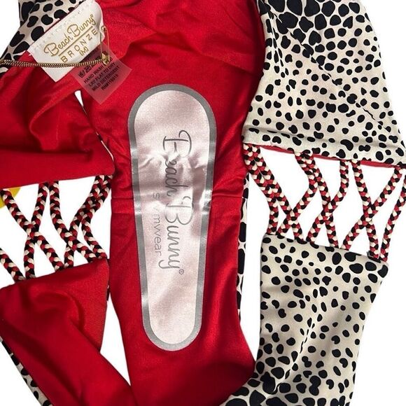 Beach Bunny Girl on Fire Bikini Set Animal Cheetah Print Bandeau S NWT - Picture 12 of 16